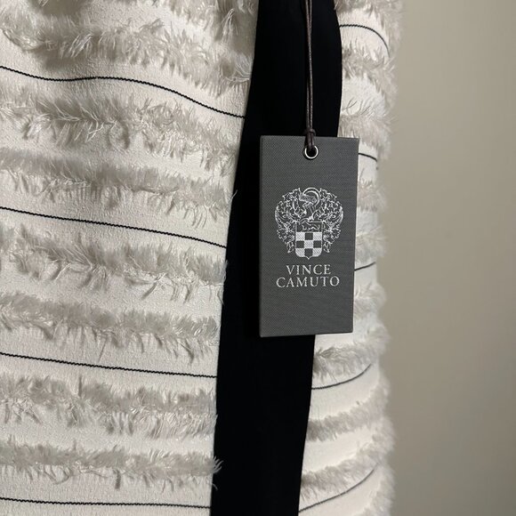 Vince Camuto -  White Textured Stripe Sheath Dress – Size 10 - Picture 5 of 8